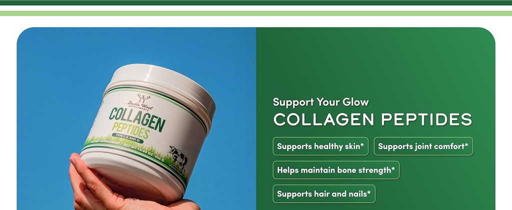 Double Wood Collagen Peptides Powder Type I, II and III - 456g