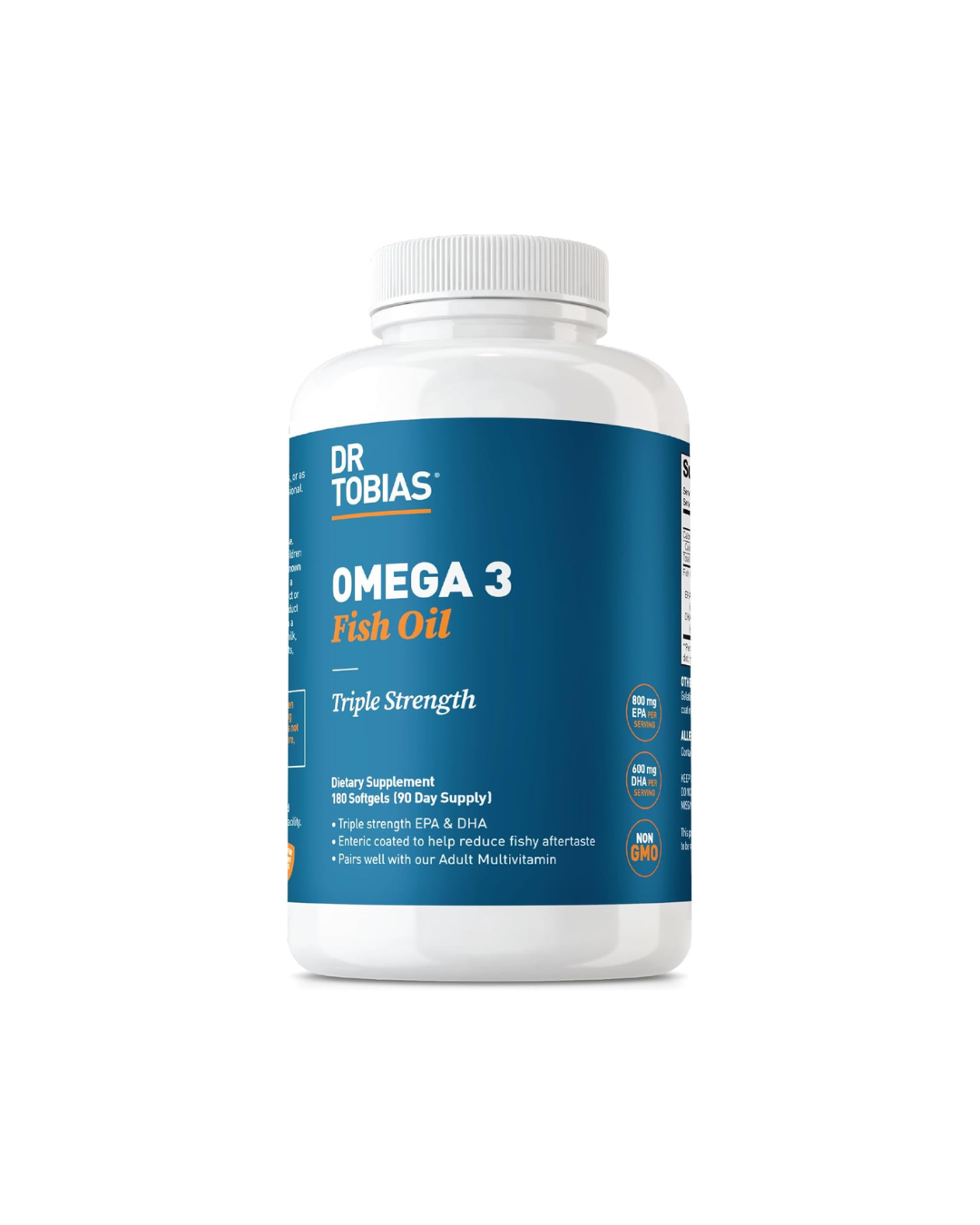 Dr. Tobias Omega 3 Fish Oil 2000mg Triple Strength with 800mg EPA 600mg DHA