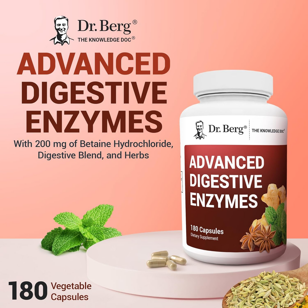 Dr. Berg Advanced Digestive Enzymes with Apple Cider Vinegar 180 Capsules
