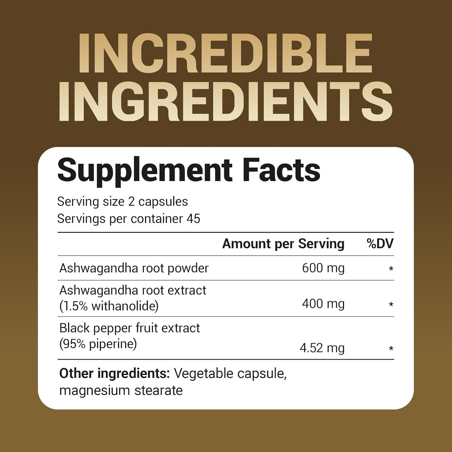 Dr Berg Ashwagandha with BioPerine (Black Pepper) – 90 Vegetable Capsules