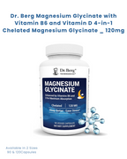 Dr. Berg Magnesium Glycinate with Vitamin B6 and Vitamin D 4-in-1 Chelated Magnesium Glycinate _ 120mg
