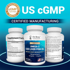 Dr. Berg Maximum Strength Omega-3 Cod Liver Fish Oil 1250 mg - 60 Softgels