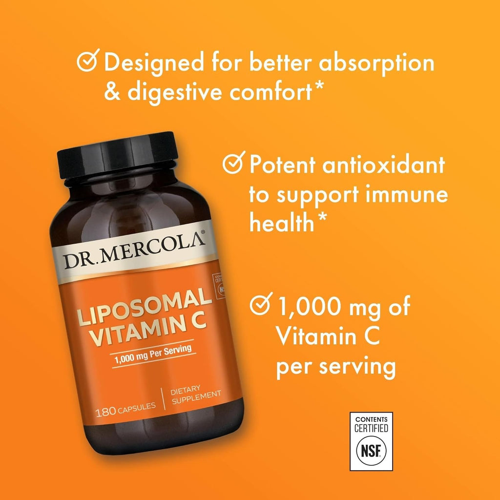 Dr. Mercola Liposomal Vitamin C 1,000 mg _ 180 Capsules