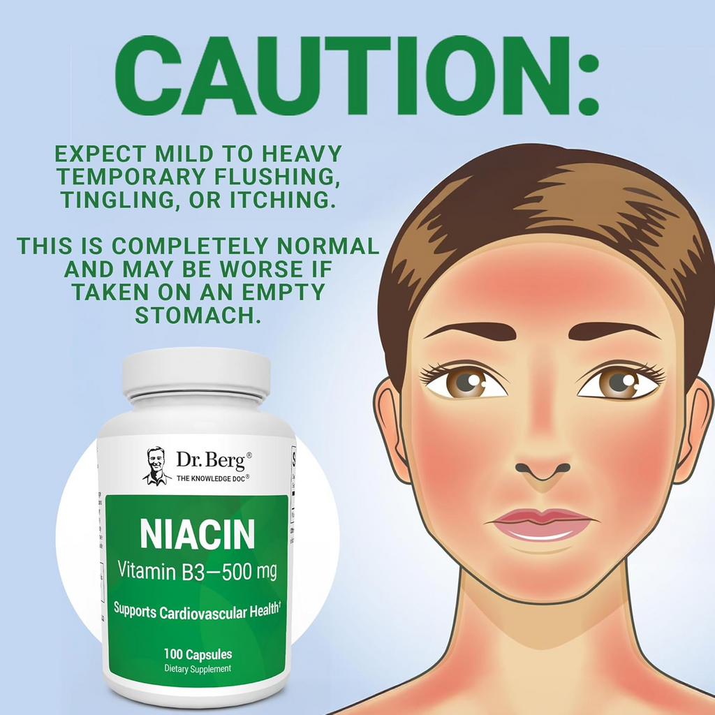 Dr Berg Niacin Vitamin B3 500 mg per serving 100 Capsules