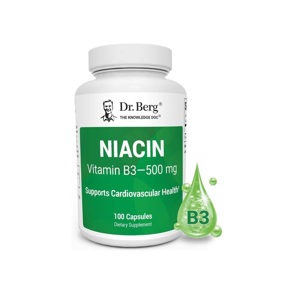 Dr Berg Niacin Vitamin B3 500 mg per serving 100 Capsules