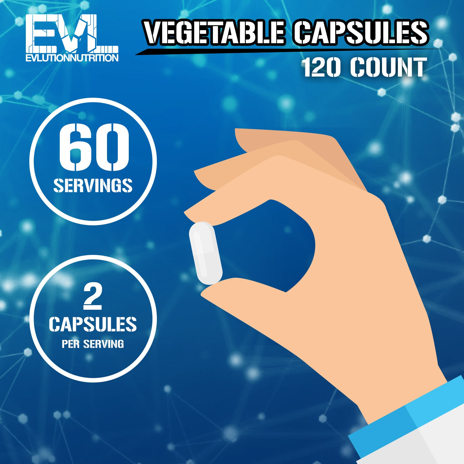 EVLution Nutrition L-Arginine + L-Citrulline, 120 Veggie Capsules