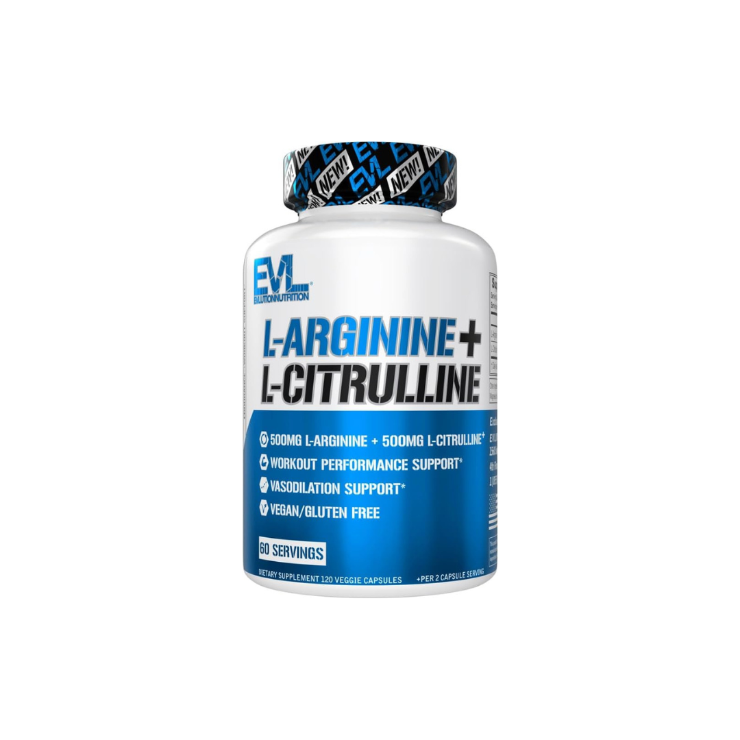 EVLution Nutrition L-Arginine + L-Citrulline, 120 Veggie Capsules