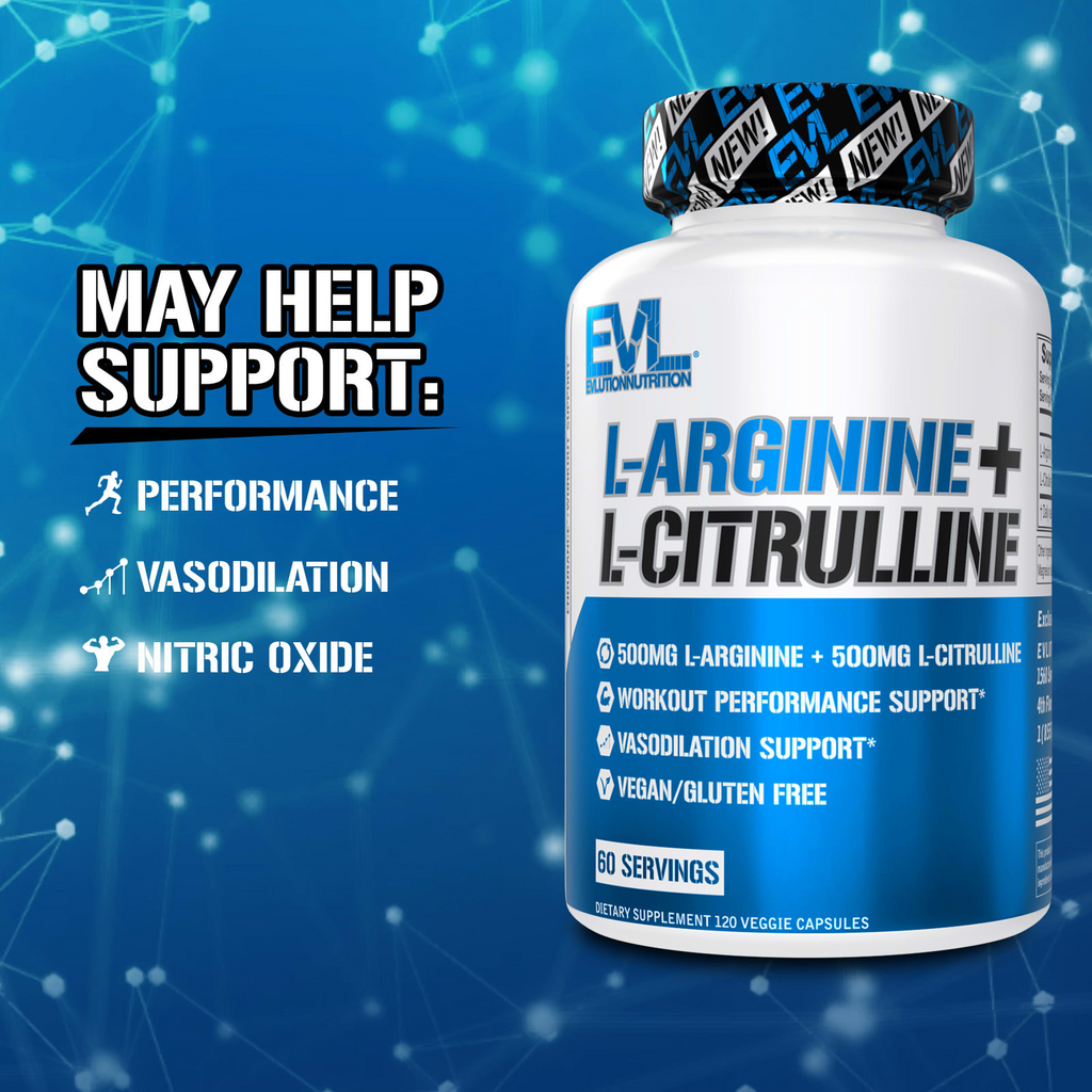 EVLution Nutrition L-Arginine + L-Citrulline, 120 Veggie Capsules