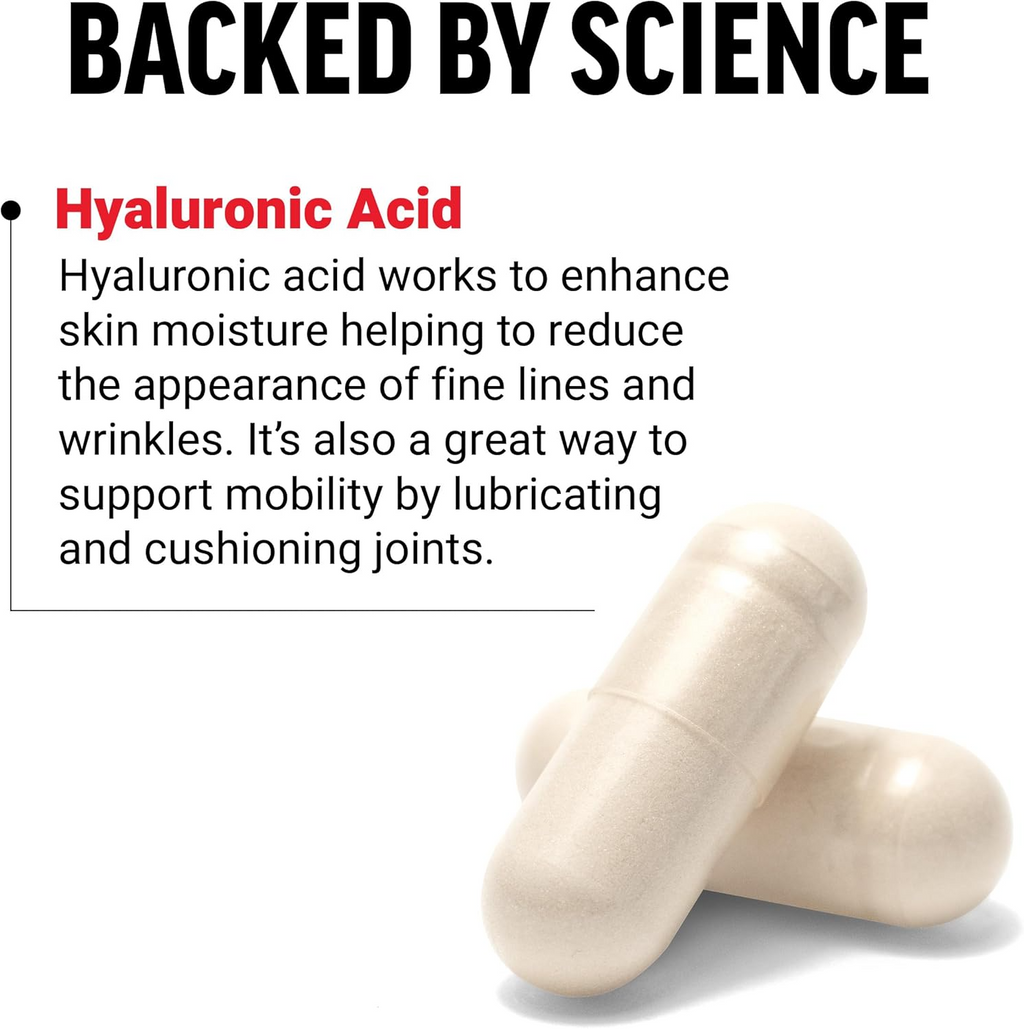 Force Factor Hyaluronic Acid 200 mg, 60 Vegetable Capsules