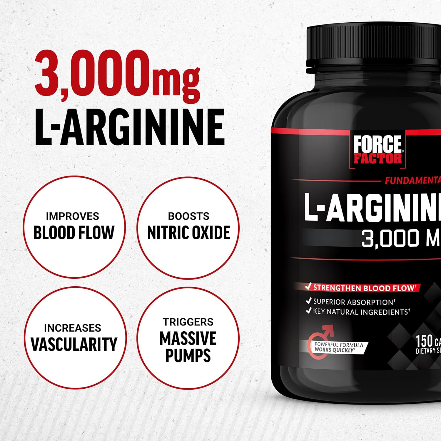 Force Factor L-Arginine 3000mg 150 Capsules