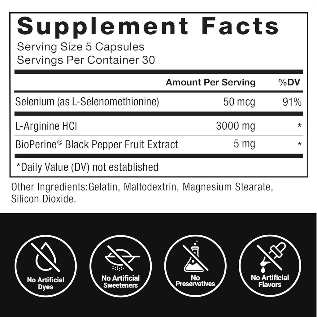 Force Factor L-Arginine 3000mg 150 Capsules