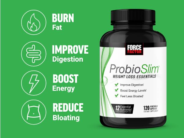 Force Factor ProbioSlim Weight Loss Essentials, 120 Vegetable Capsules