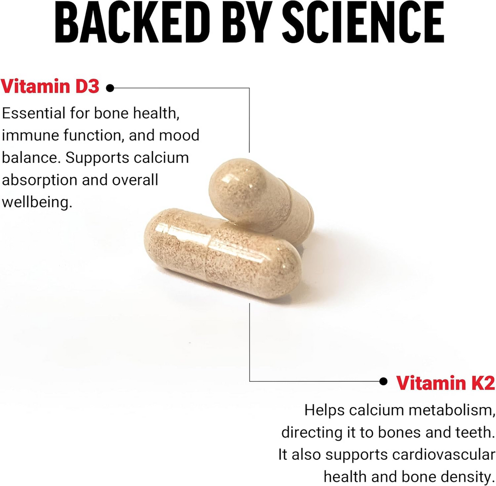 Force Factor Vitamin D3 & K2 120 Vegetable Capsules