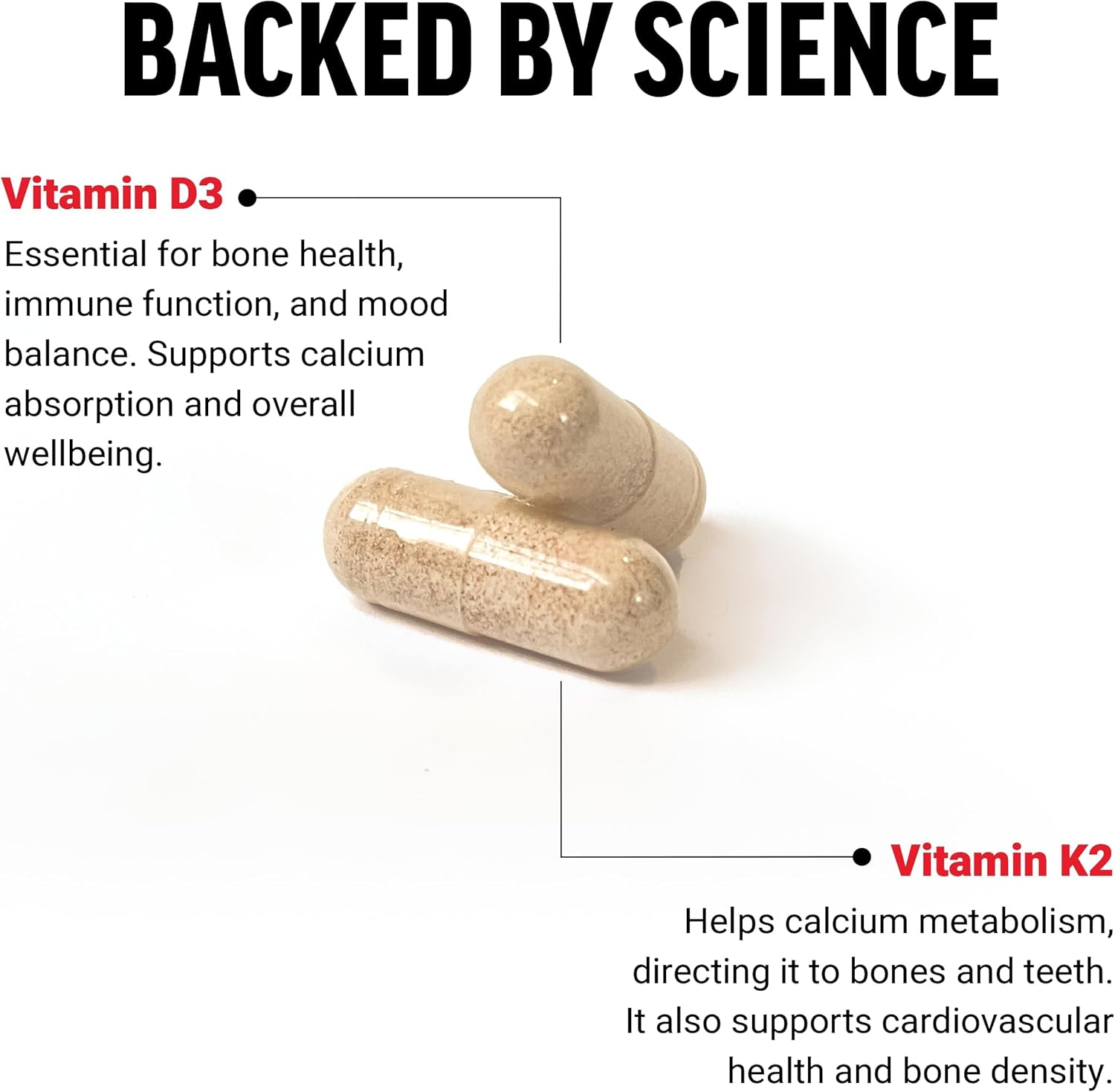 Force Factor Vitamin D3 & K2 120 Vegetable Capsules