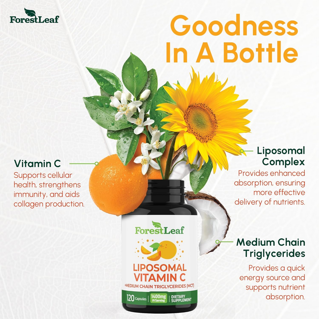 Forest Leaf Liposomal Vitamin C 1400mg 120 Vegetable Capsules