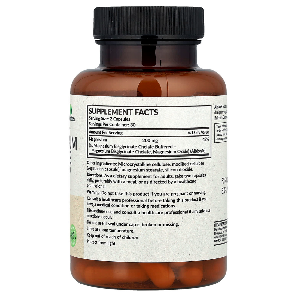Futurebiotics Magnesium Glycinate 200 MG per Serving - 60 Capsules