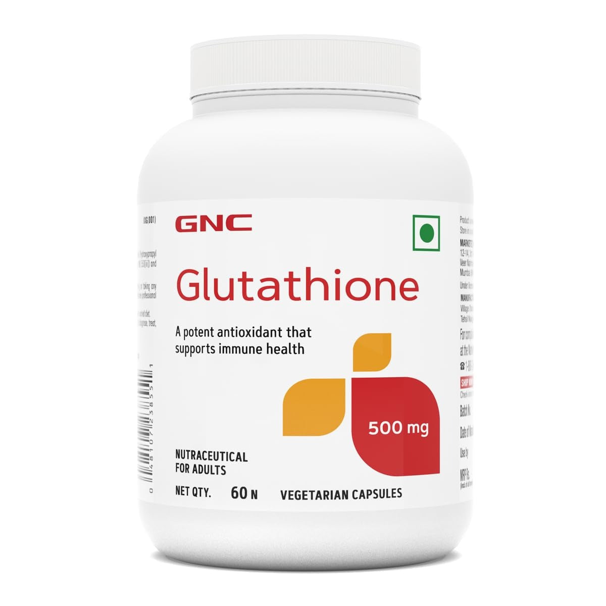GNC Glutathione 500mg With Vitamin C _ 60 Veg Capsules