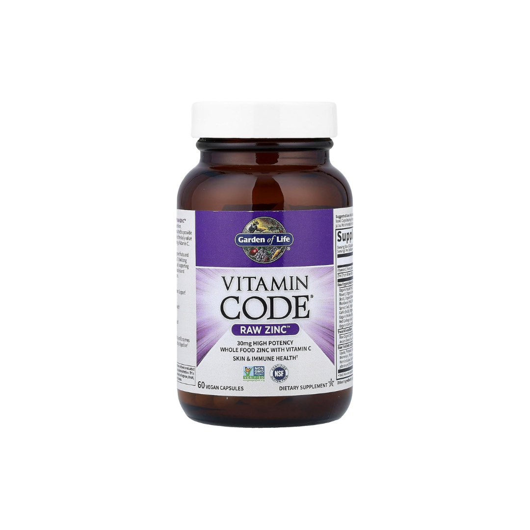 Garden of Life Vitamin Code RAW Zinc with Vitamin C, 60 Vegan Capsules