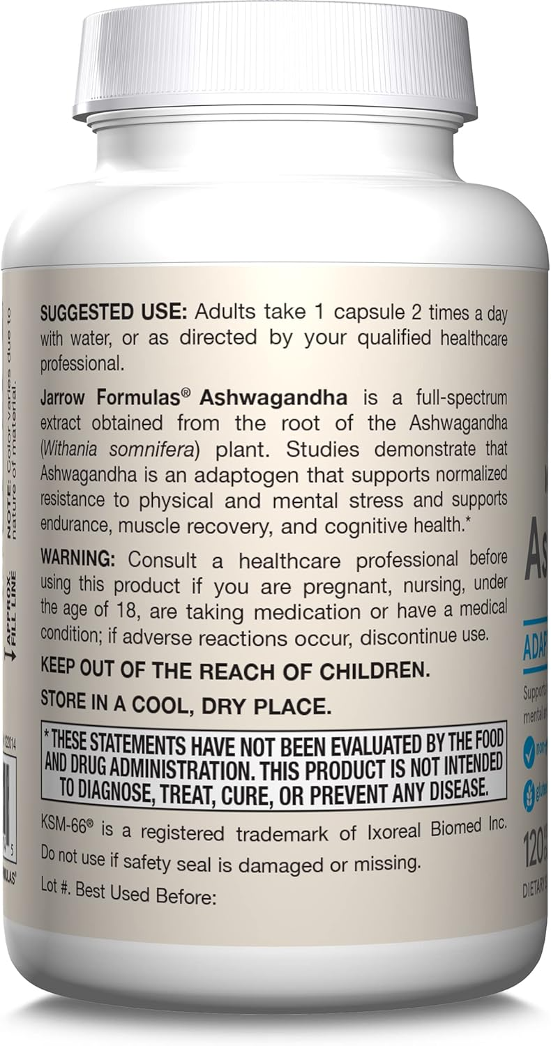 Jarrow Formulas Ashwagandha 300 mg, 120 Veg Capsules