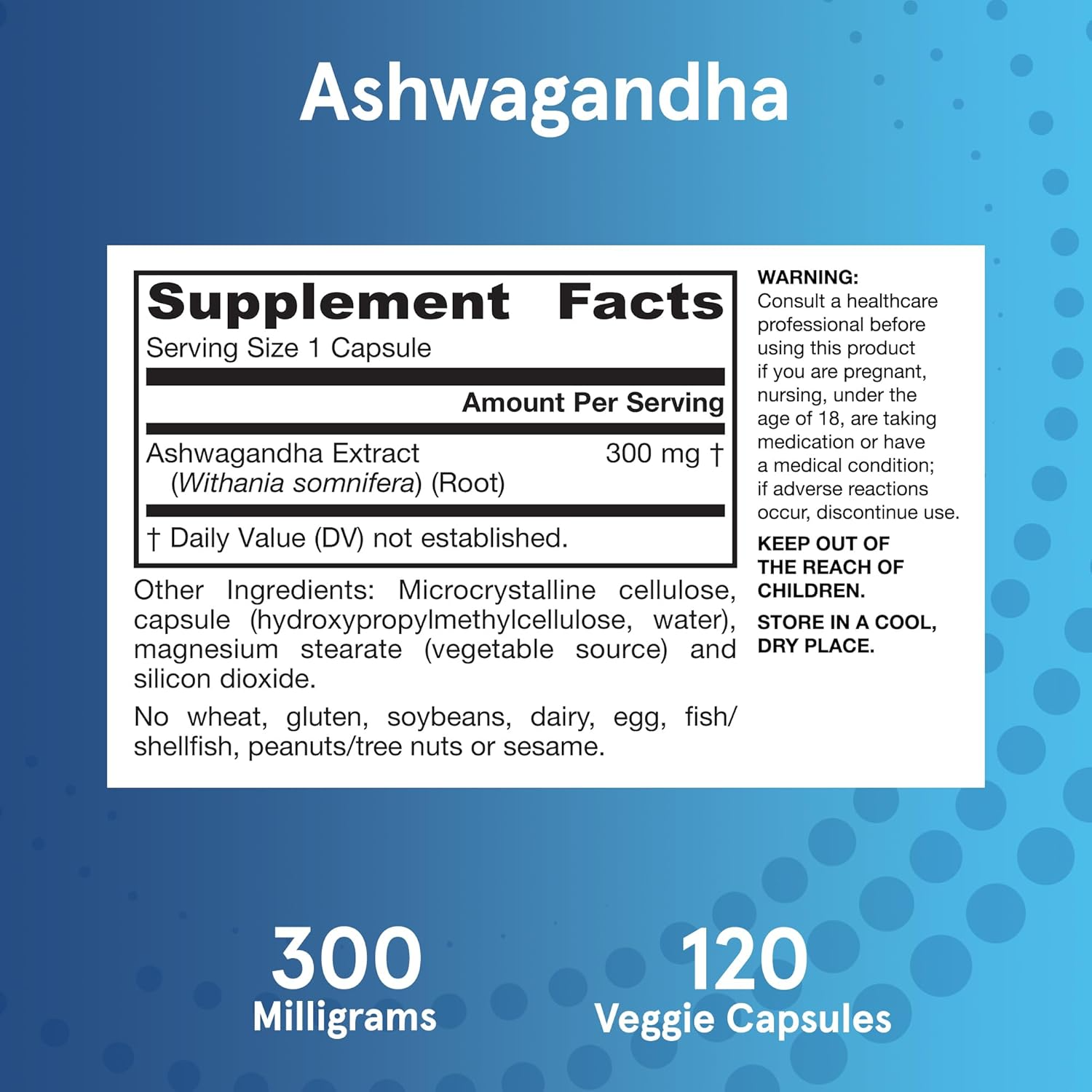 Jarrow Formulas Ashwagandha 300 mg, 120 Veg Capsules