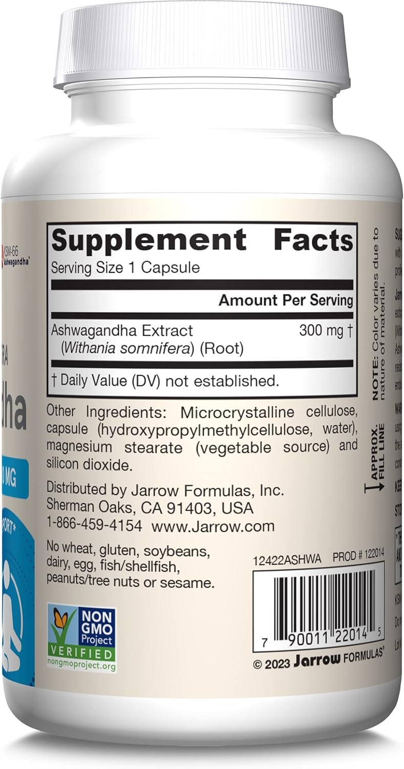 Jarrow Formulas Ashwagandha 300 mg, 120 Veg Capsules