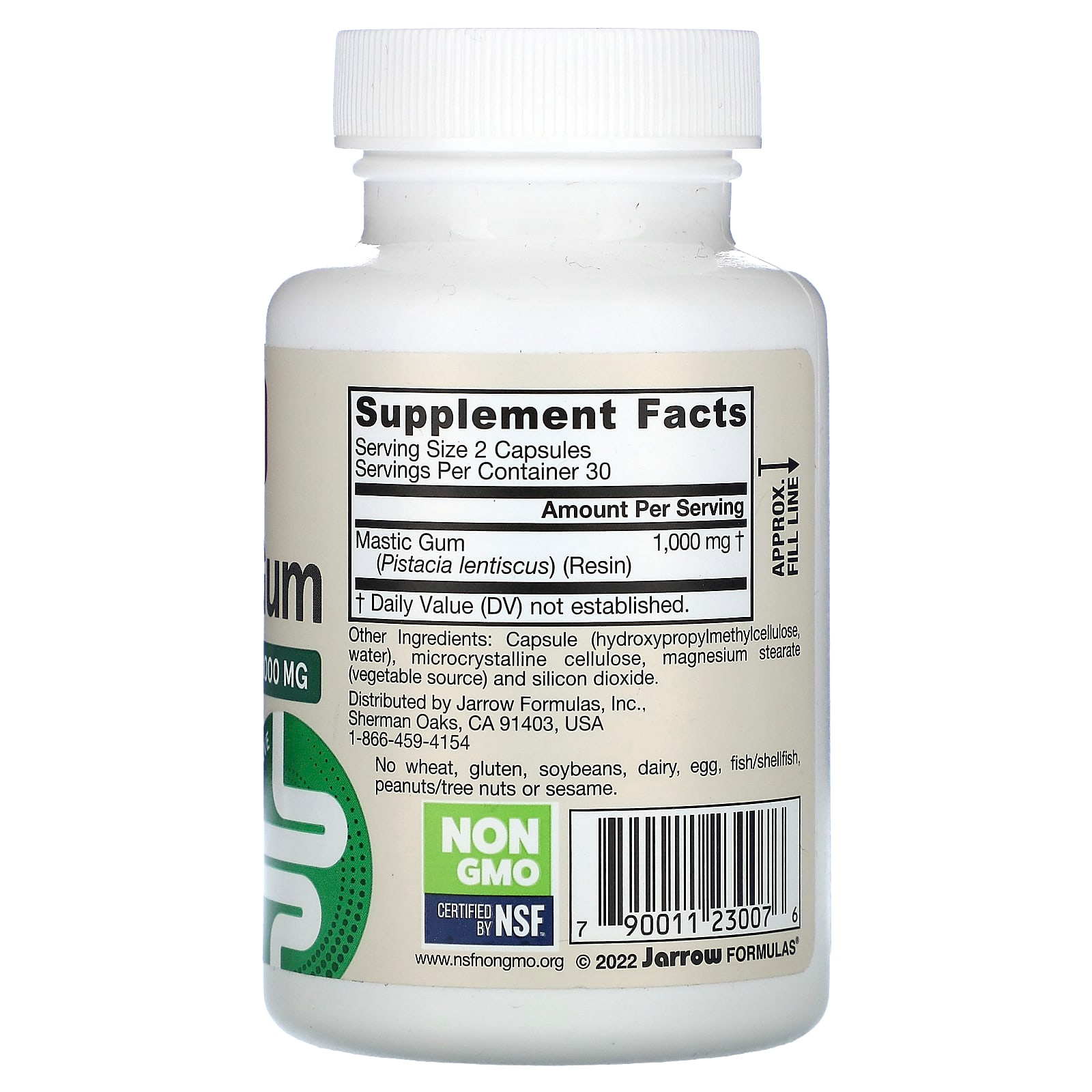 Jarrow Formulas Vegan Mastic Gum 60 Veg Capsules (500 mg per Capsule)
