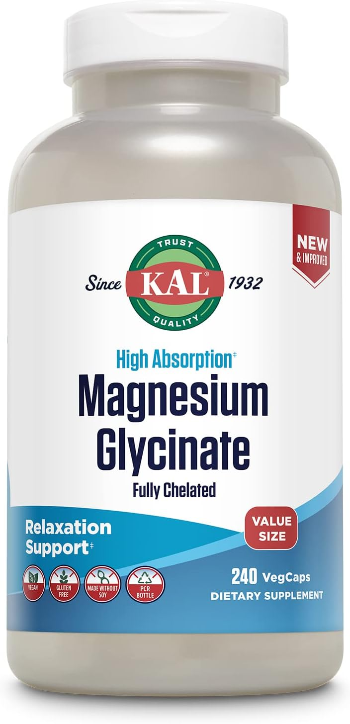 KAL High Absorption Magnesium Glycinate 350, 160 VegCaps