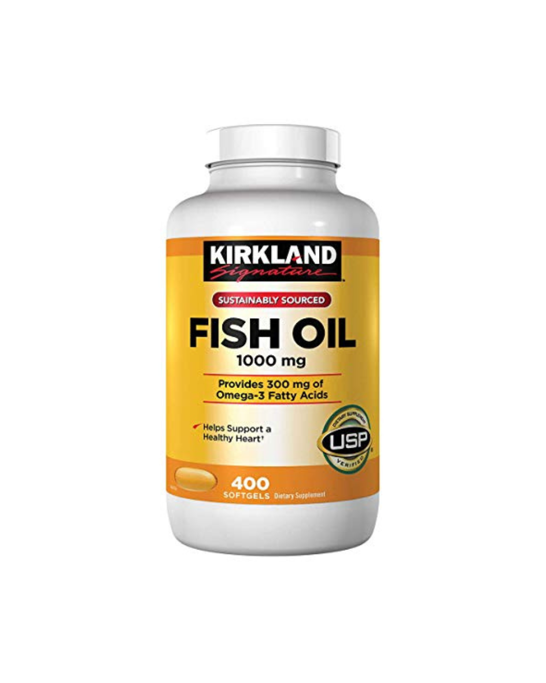 Kirkland Signature Omega-3 Fish Oil 1000 mg 400 Softgels Fish Oil with 30% Omega-3s