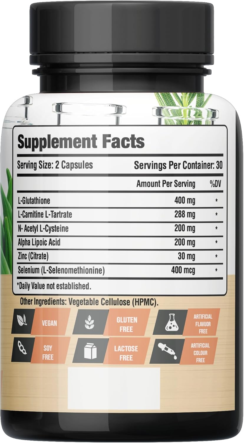 Laperva Antioxidant Complex L Glutathione 400mg 60 Veggie Capsules