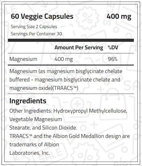 Laperva Magnesium Bisglycinate 400mg 60 Veggie Capsule