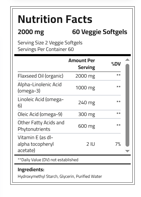 Laperva Organic Omega-3-6-9 60 Veggie Softgels 2000 mg