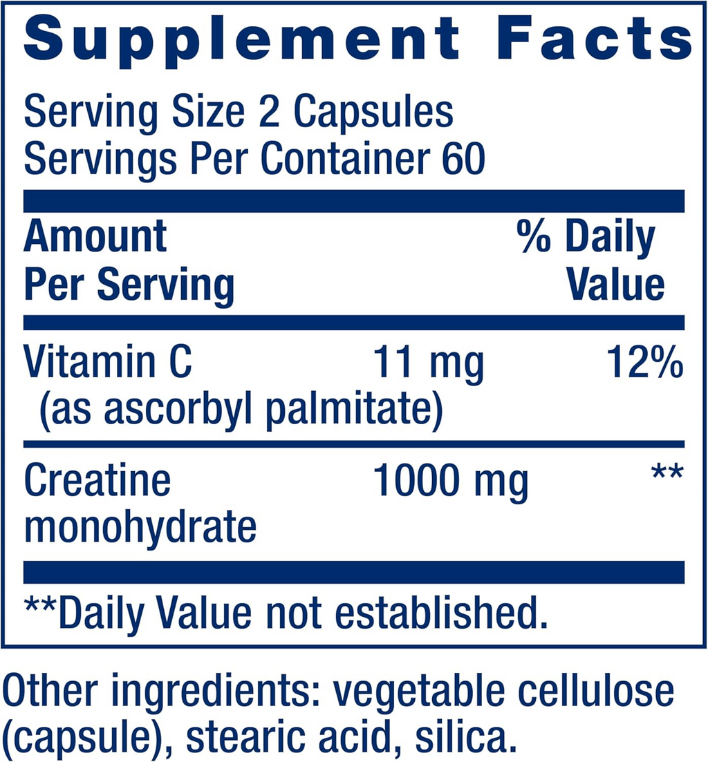 Life Extension Creatine Capsules - 120 Count