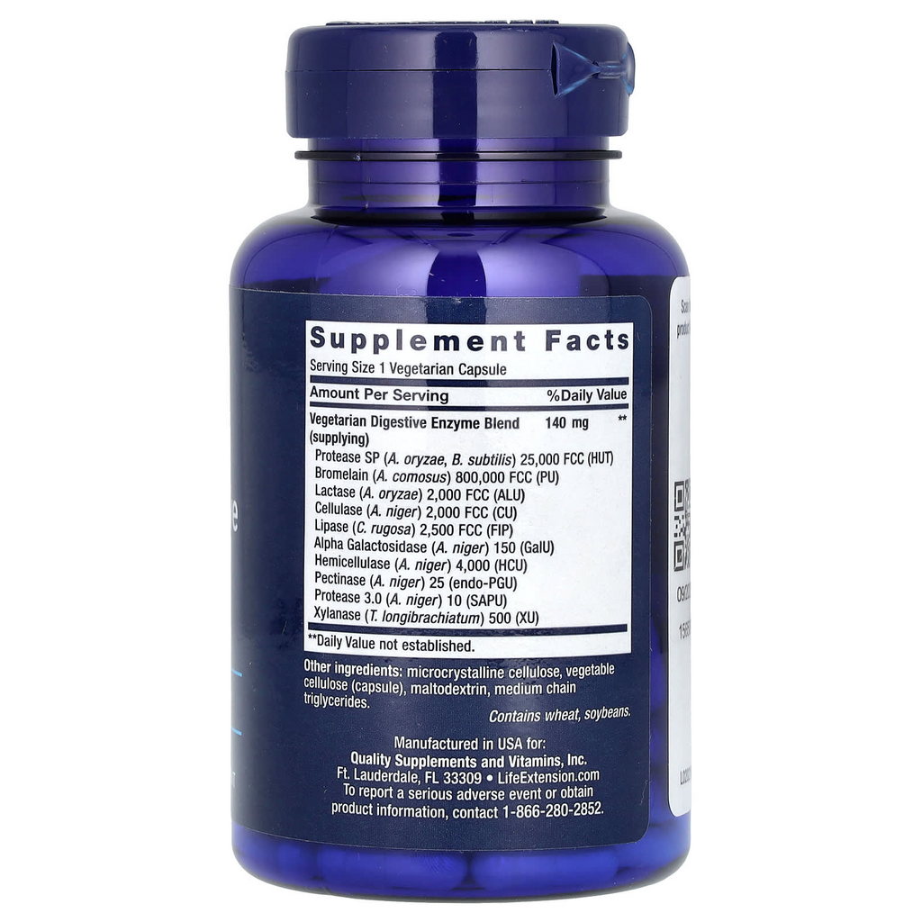 Life Extension Enhanced Super Digestive Enzymes 60 Vegetarian Capsules