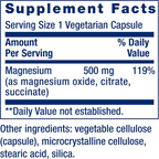 Life Extension Magnesium Caps 500 mg 100 Vegetarian Capsules