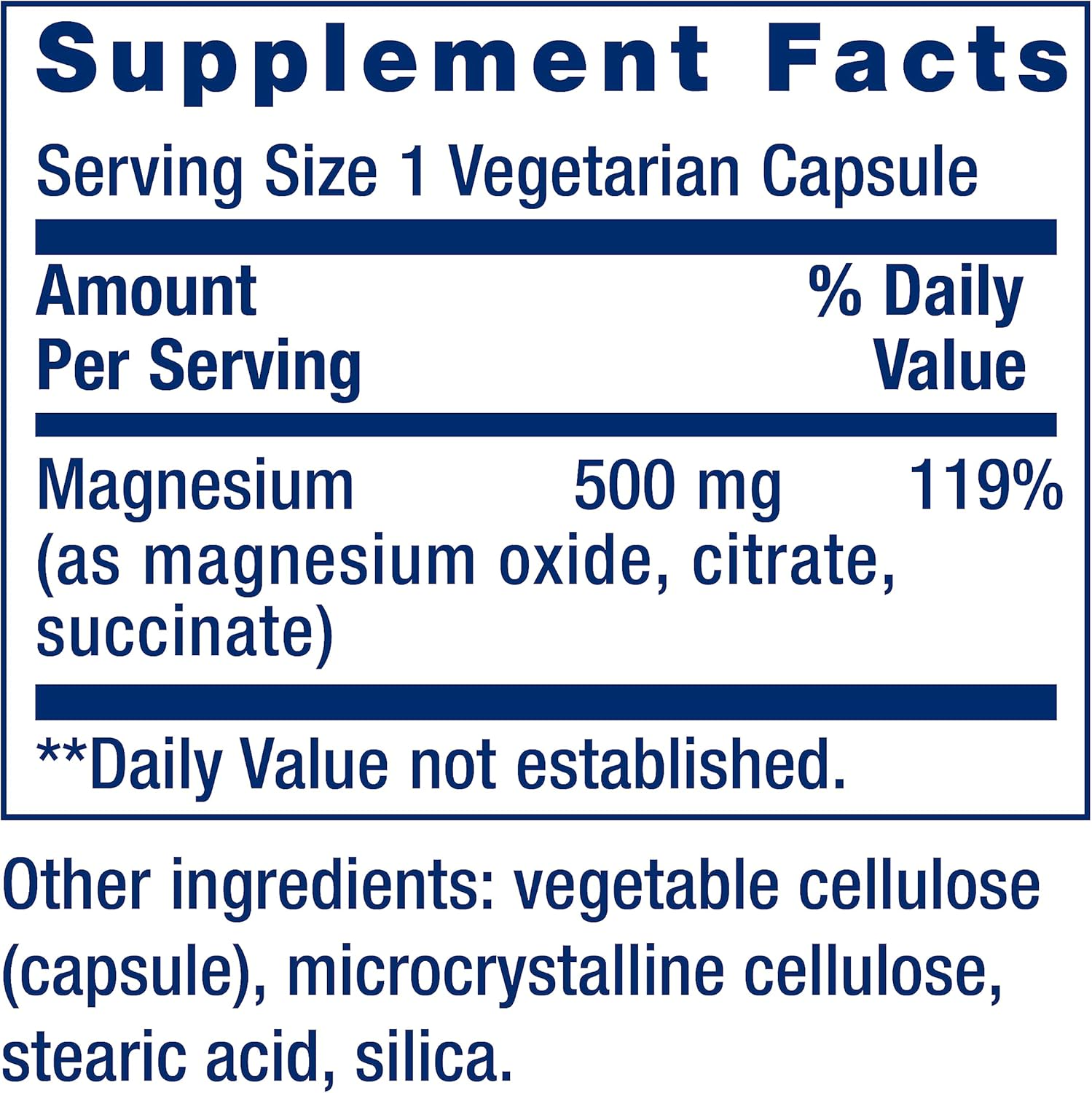 Life Extension Magnesium Caps 500 mg 100 Vegetarian Capsules