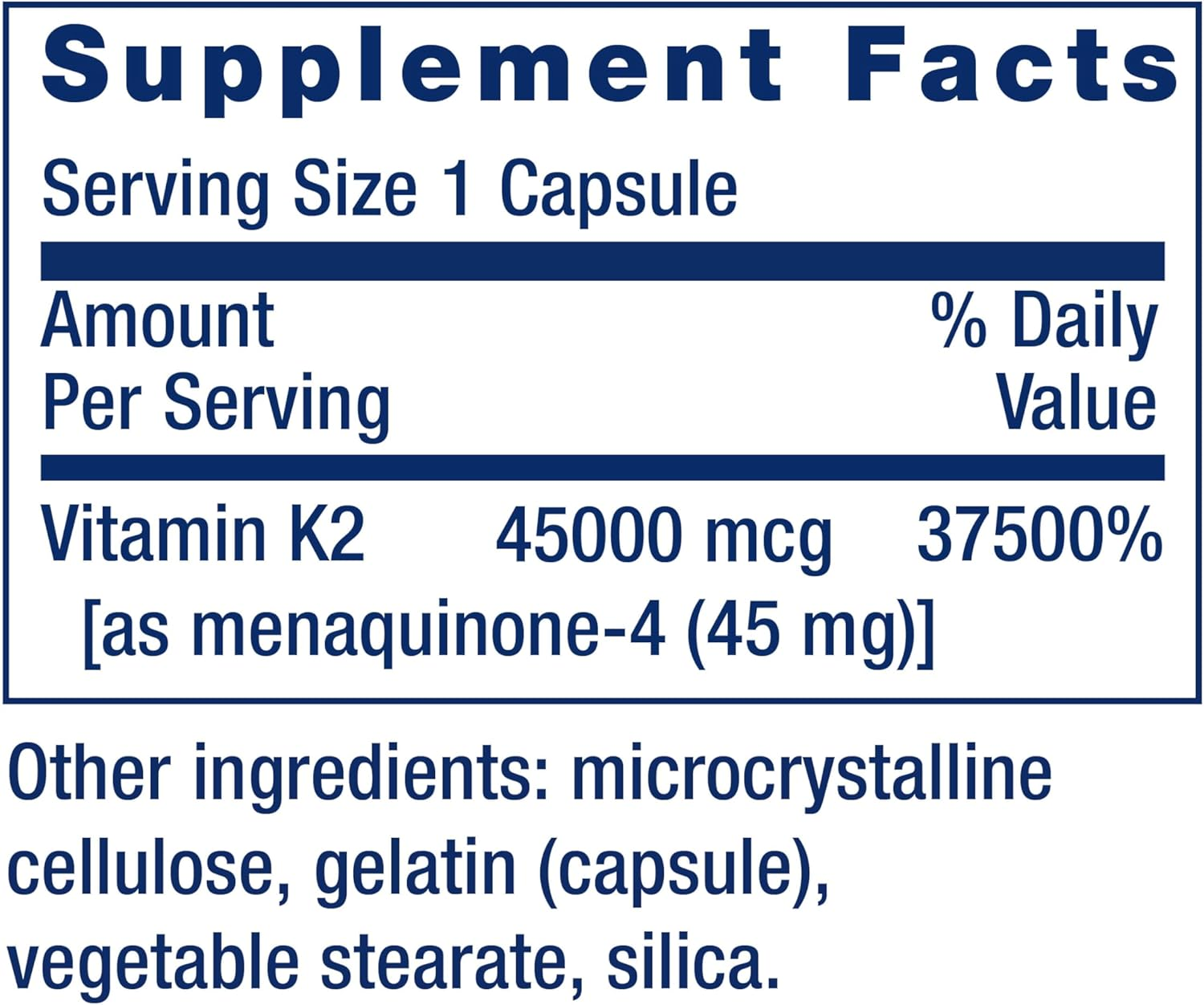 Life Extension Mega Vitamin K2 45,000 mcg, 30 Capsules