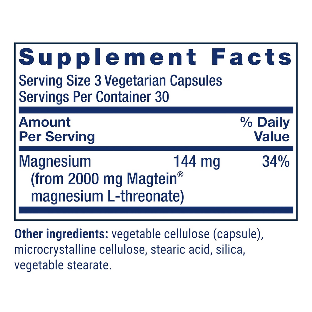 Life Extension Neuro-Mag Magnesium L-Threonate 90 Vegetarian Capsules (48 mg per Capsule)