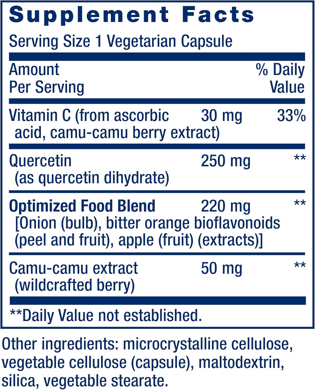 Life Extension Optimized Quercetin 250 mg, 60 Vegetarian Capsules
