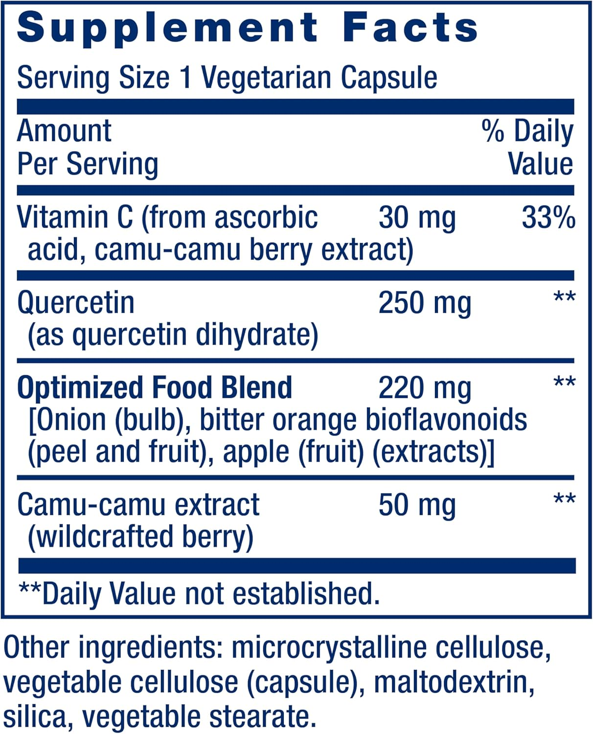 Life Extension Optimized Quercetin 250 mg, 60 Vegetarian Capsules