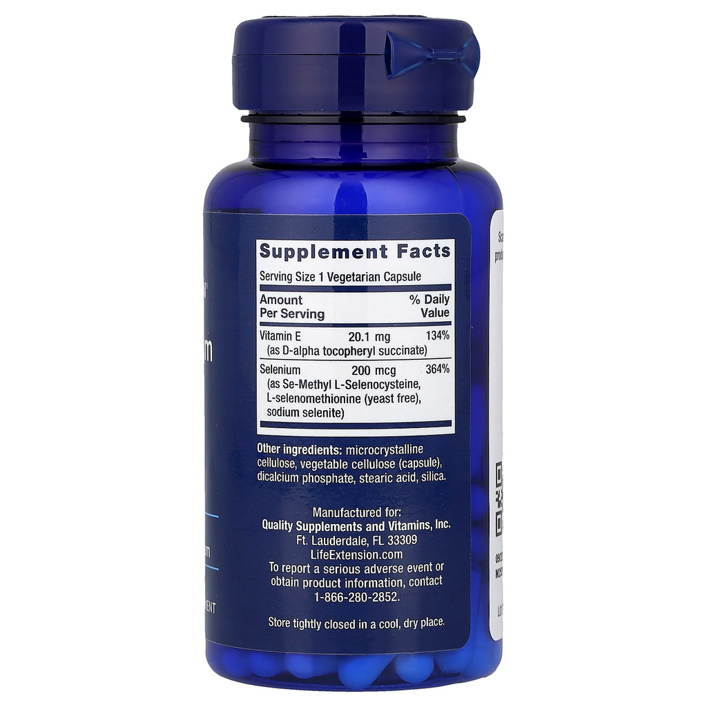 Life Extension Super Selenium Complex & Vitamin E 100 Vegetarian Capsules