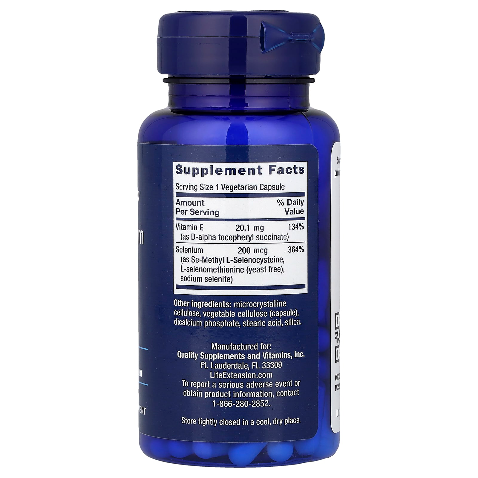 Life Extension Super Selenium Complex & Vitamin E 100 Vegetarian Capsules
