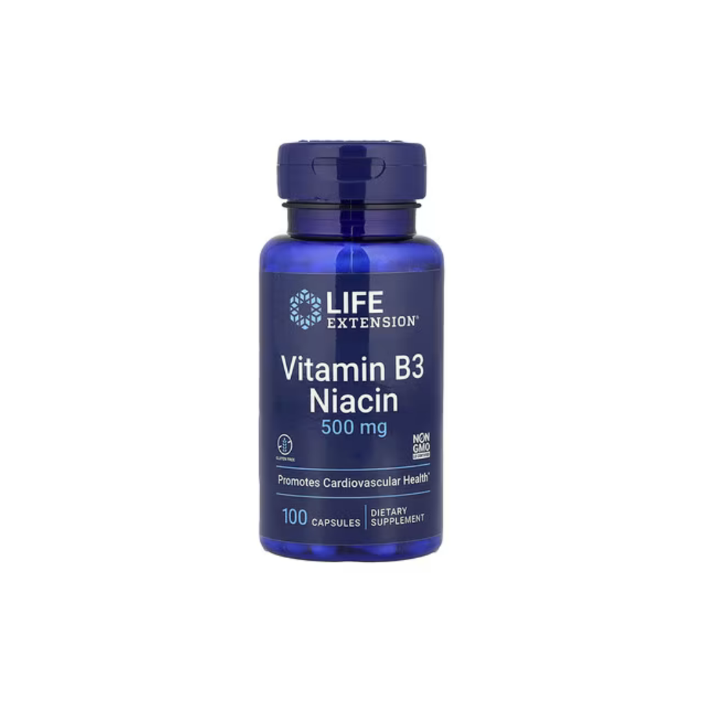 Life Extension Vitamin B3 Niacin 500 mg, 100 Capsules