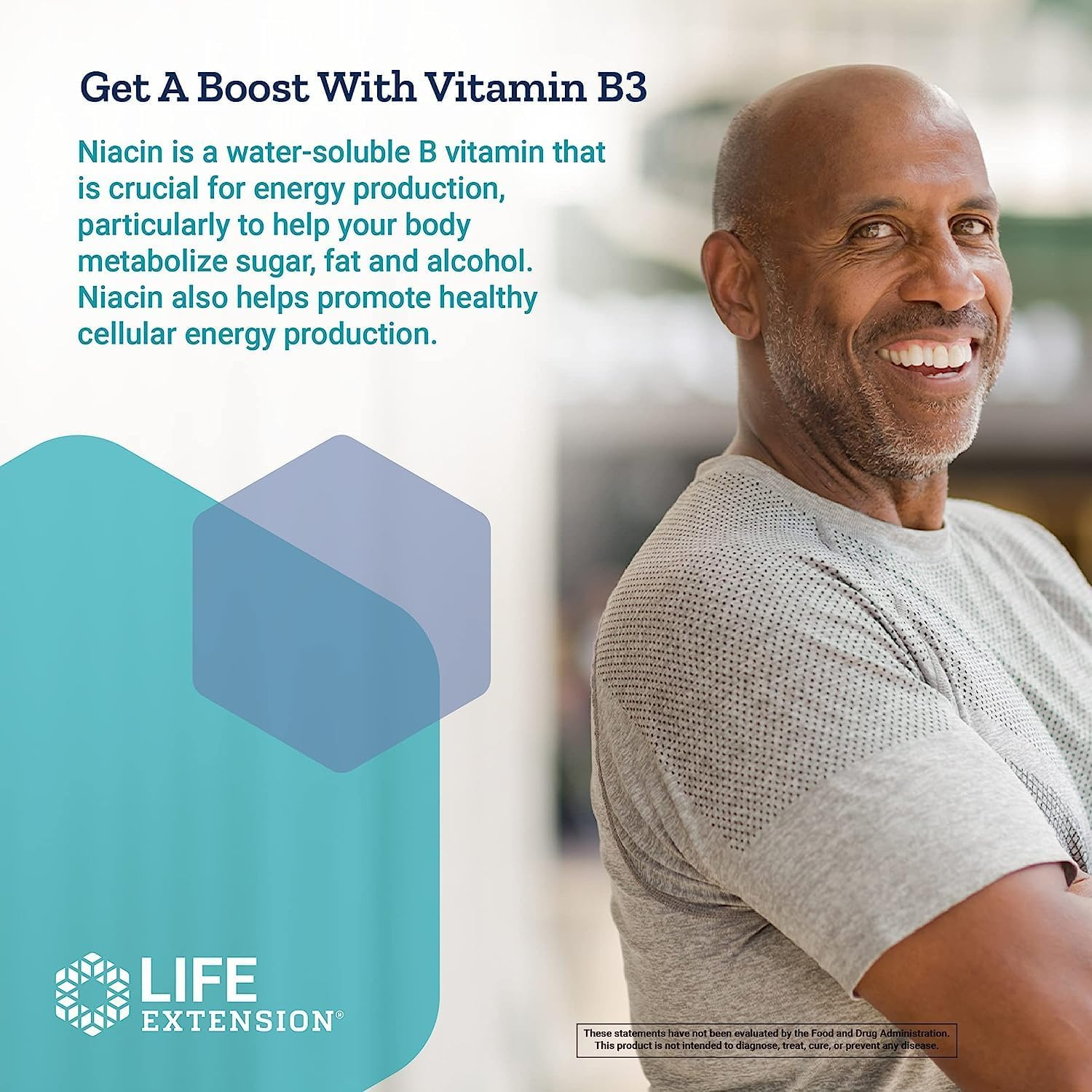 Life Extension Vitamin B3 Niacin 500 mg, 100 Capsules