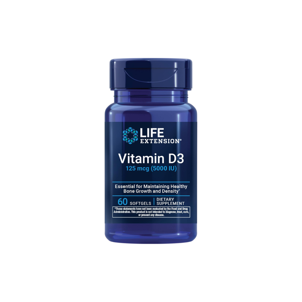 Life Extension Vitamin D3 125 mcg (5,000 IU), 60 Softgels