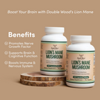 Double Wood Lions Mane Mushroom Capsules 500mg - 120 Count