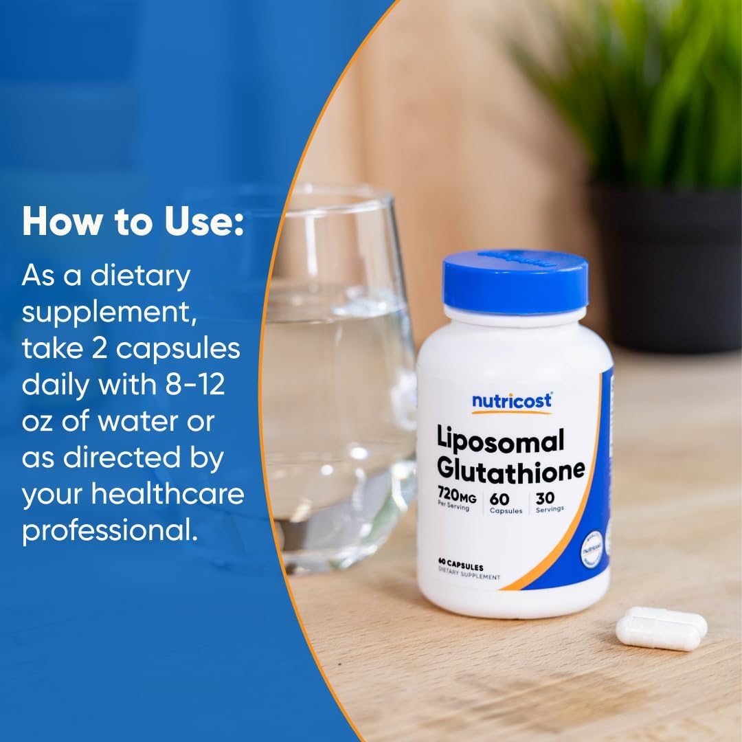 Nutricost Liposomal Glutathione 60 Capsules (720 mg Per Serving)