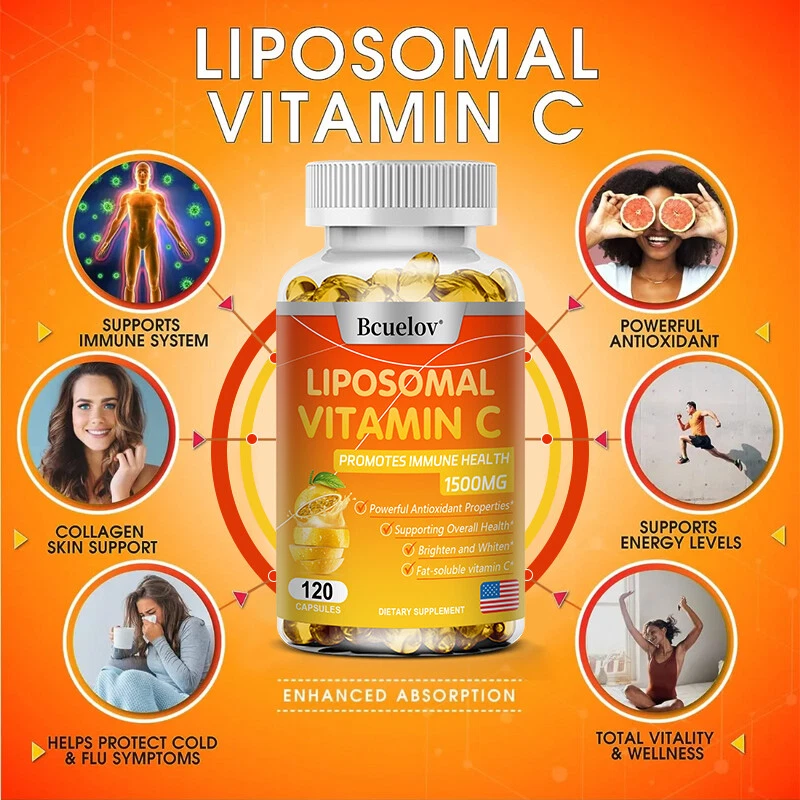BCUELOV Liposomal Vitamin C 1500mg - 120 Capsules
