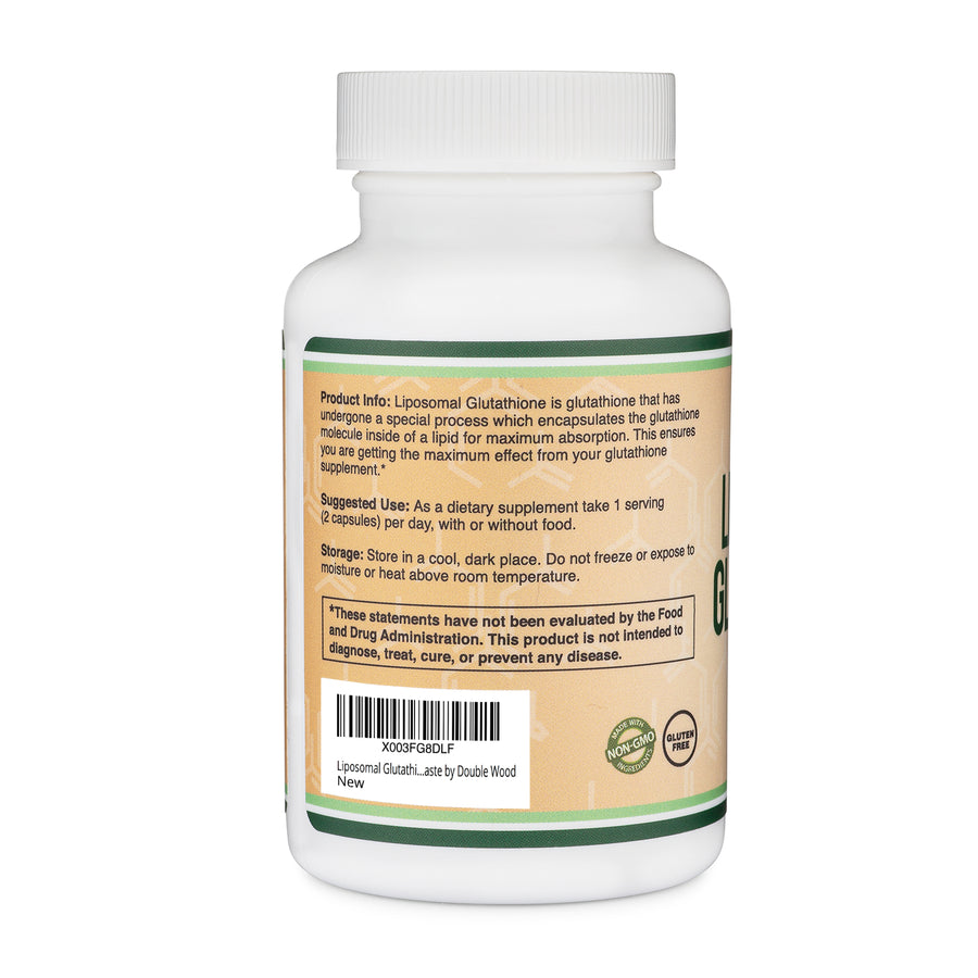 Double Wood Liposomal Glutathione 500mg per Serving, 60 Capsules