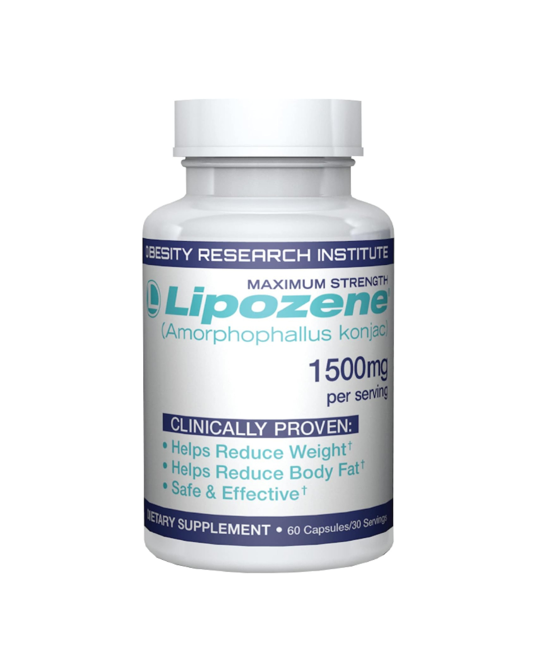 Lipozene Amorphophallus Konjac Maximum Strength 1500mg Per Serving 120 Capsule