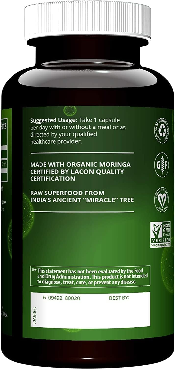 MRM Nutrition Moringa Leaf 600 mg -  60 Vegan Capsules
